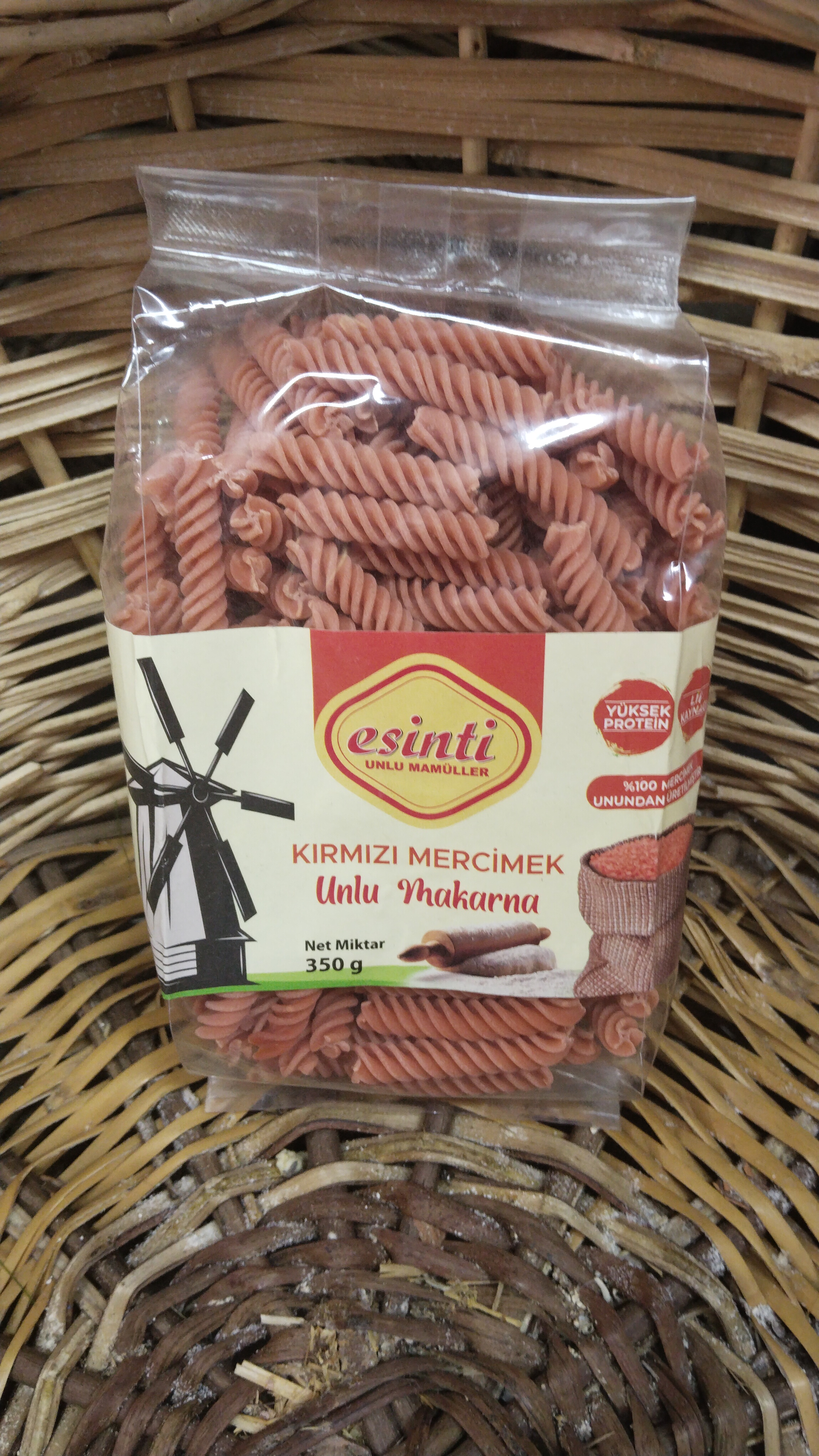 Esinti Kırmızı Mercimek Unlu Makarna